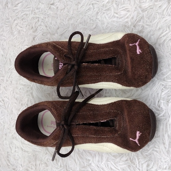Puma Growth Control System Brown Pink Suede Round Toe Low Top Lace Up Sneakers - Picture 2 of 16